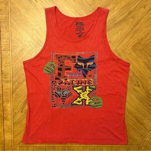 Fox Racing Tank Top Mens Size Large Cardinal Premium Slim Fit 100% Cotton